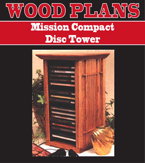Mission Compact Disc Tower Woodworking Plan
